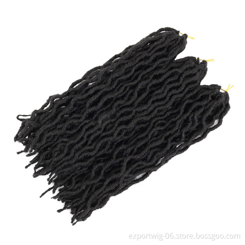 Wavy Goddess Gypsy Locs Synthetic Braiding Hair Faux Hair Locs Extension Braids Ombre Soft Crochet Hair Expression for Woman